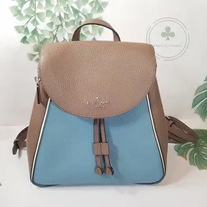 Kate Spade Leila medium flap backpack in Baltic blue / brown Kate Spade Leila Medium Leather Flap Backpack | Mercari main image 4